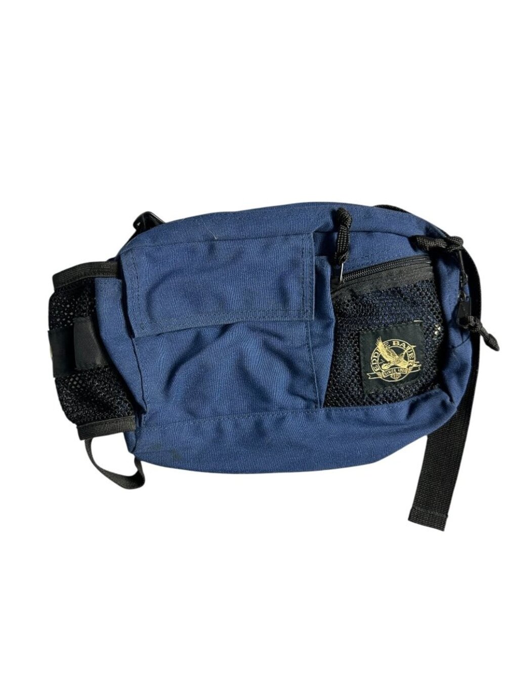 Vintage Eddie Bauer Waist Pack Blue Nylon Fanny Pack Hiking Travel Belt Bag